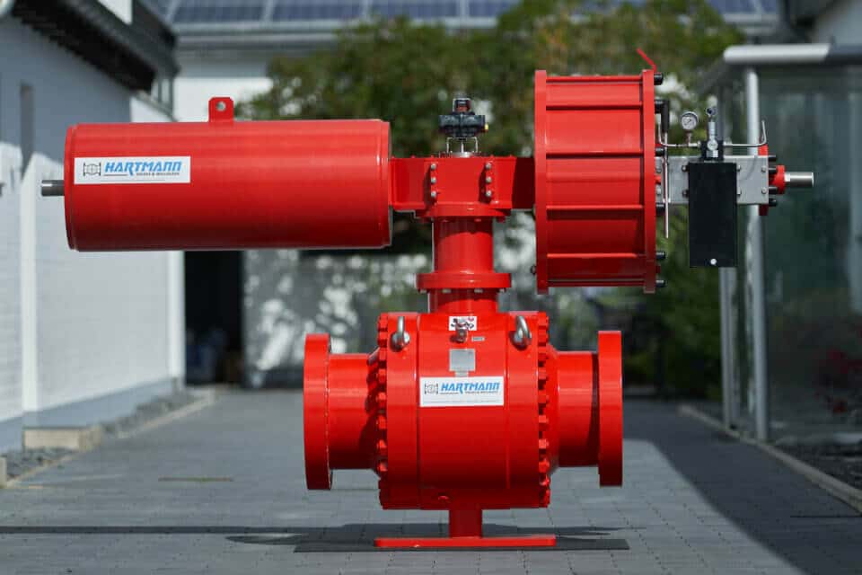 Hartmann Ball Valve PED Natural Gas Storage gastight metal-to-metal sealing  with pneumatic fail-safe-close actuator